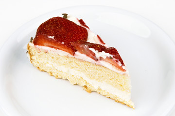 Stück einer Erdbeertorte