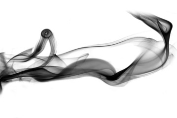 Black fume curves on the white background