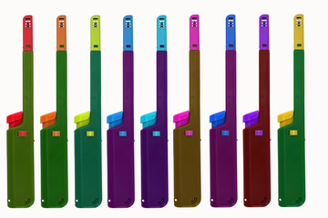 Colorful lighter isolated on white background