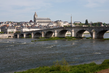 Fototapeta premium Ville de Blois en bord de Loire