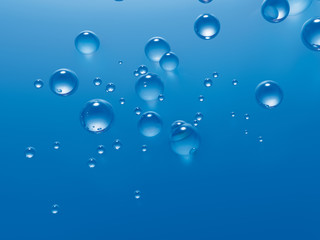 Bulle d'eau bleu