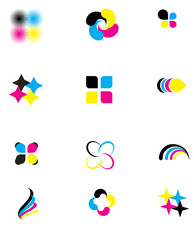 Vector cmyk design elements
