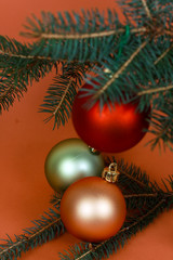 Fototapeta na wymiar weihnachts-dekoration mit den kugeln