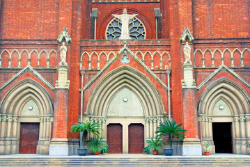Obraz premium China, Shanghai old building St. Ignacius Cathedral