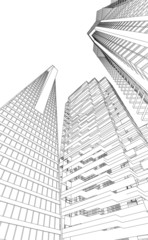 Fototapeta premium architecture in two colors