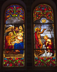Notre Dame Cathedral Stained Glass Saigon Vietnam