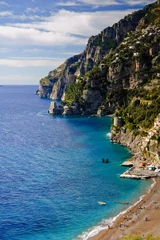 Fotobehang Positano strand, Amalfi kust, Italië Positano strand van bovenaf