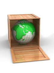 Earth in crate