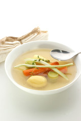 vegetable soup with organic carrot