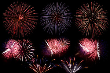 Colorful fireworks display