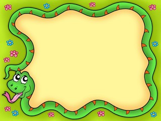 Snake frame with flowers 1