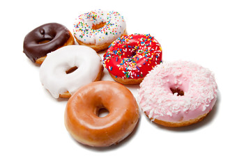 Assorted Donuts on white