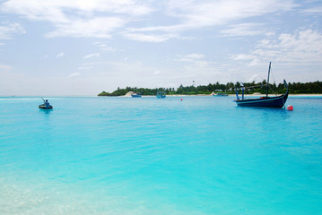 Fototapeta na wymiar Port in the Maldives