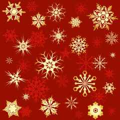 Obraz na płótnie Canvas Golden snowflakes