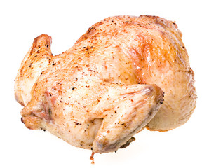 whole chicken on a white background