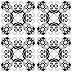 Seamless black ornament vector pattern