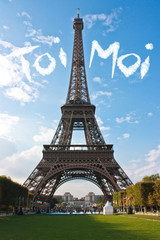 Fototapeta na wymiar Miłość w Paryżu Wieża Eiffla Francja Concept - Ty i ja