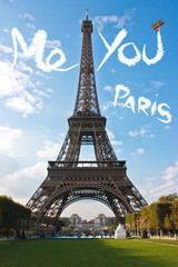 Love in Paris Eiffel Tower France Concept - Me and You