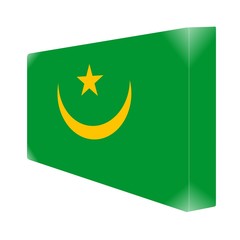 brique glassy avec drapeau mauritanie mauritania