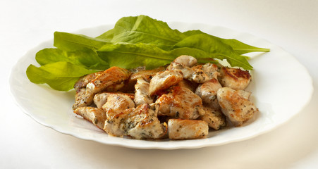 Roasted chicken slices