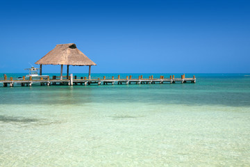 pier on the Isla Contoy, Mexico