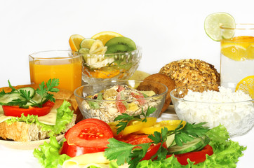 vitamins Breakfast: fruit, vegetables, cheese