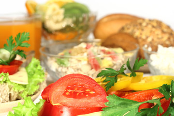 vitamins Breakfast: fruit, vegetables, cheese