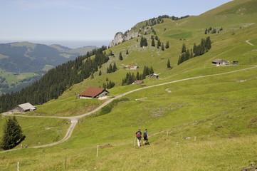 Wanderer an der Druesberghütte