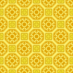 Seamless 3d tile vector pattern with ornament