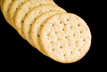 Crackers Isolated on Black