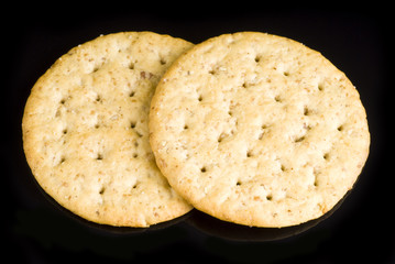 Crackers Isolated on Black
