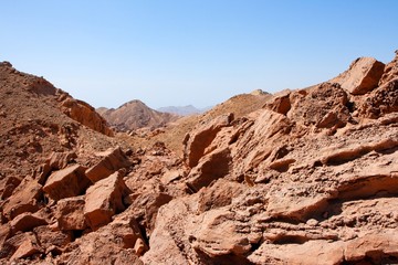 Fototapeta premium Rocky desert landscape near Eilat in Israel