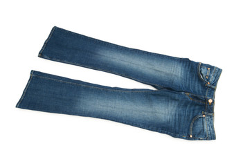 Pair of jeans isolated on the white background