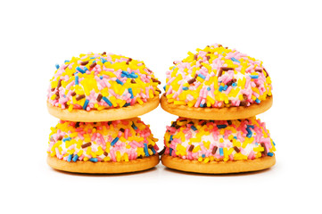 Cup cake stacks isolated on the white background