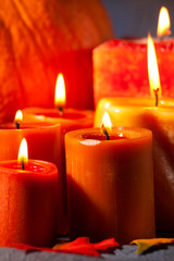 Set of Candles and pumpkin