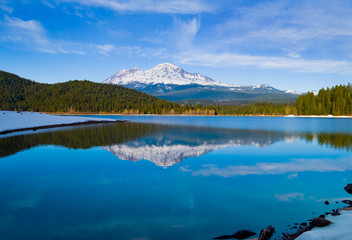 Mountain reflecting in the lake in Northern California