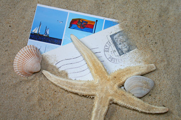 Urlaubskarten am Strand