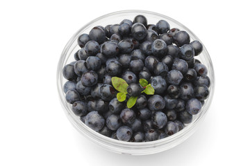 Blueberry in the glass cup