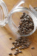 Coffee beans in jar