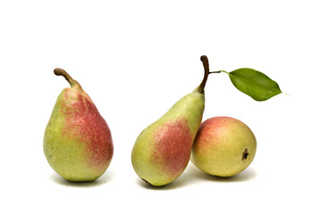 Three pears isolated on white background