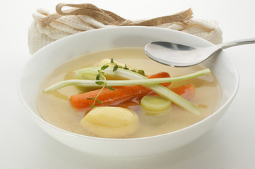 vegetable soup with organic carrot and potato