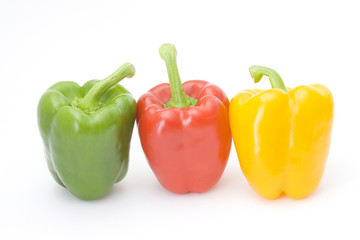 red, yellow and green pepper