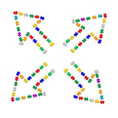 four puzzle piece arrow strategy