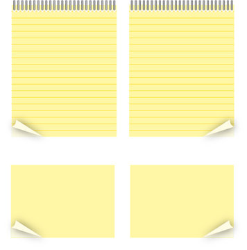 Bloc notes avec les coins pli&eacute;s