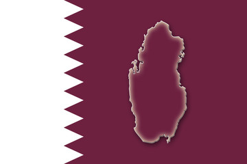 Obraz na płótnie Canvas qatar katar flag flagge shape