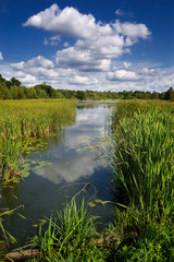 Blue sky over beautiful lake
