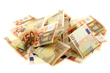 Obraz na płótnie Canvas pięćdziesięciu banknotów euro
