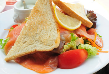 Fresh Salmon with lettuce