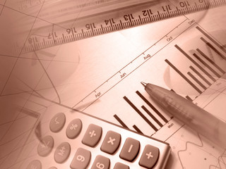 Graph, pen, ruler and calculator