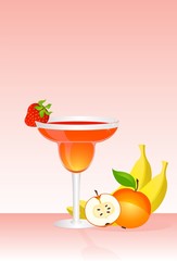 fruits cocktail with fruits